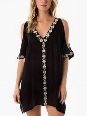 O’Neill Black Cotton Muslin Cover-up size XL